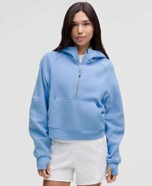 lululemon aero blue 1/2 zip scuba hoodie - size M/L